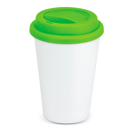 Ceramic Double Wall Cups Bright Green